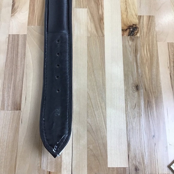 Madcow Ecru black genuine leather contemporary country vibe dog collar handmade - Picture 11 of 15